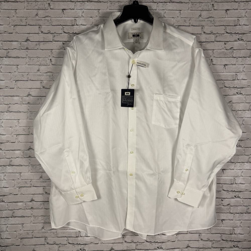 Joseph Abboud Classic Fit Mens 3XL White Dress Shirt Neck 20 34/35 NWT